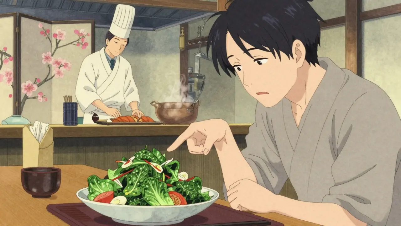 Restaurant meal with excessive spinach causing INR fluctuation